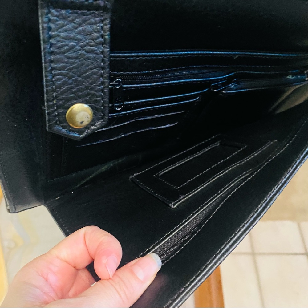 Vintage DOONEY & BOURKE Black Pebbled Leather  Convertible Satchel All Weather - Picture 12 of 15